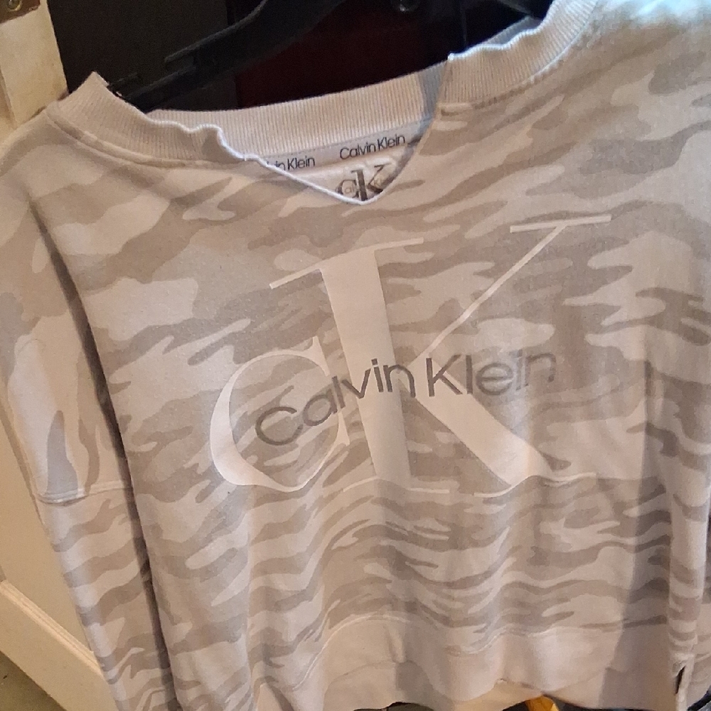 Calvin Klein Gray Boxy Short Sleeve Sweatshirt